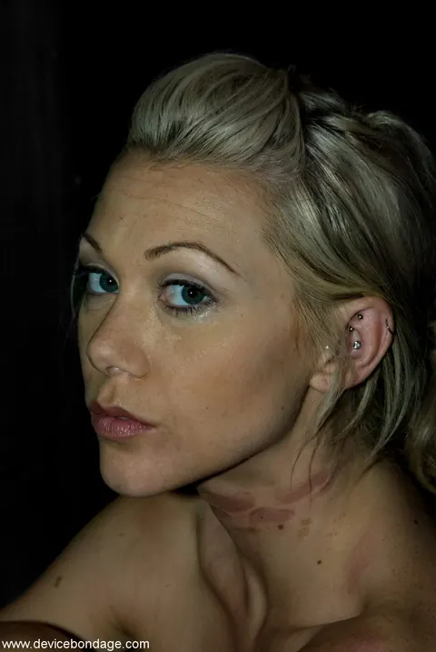 Samantha Sin: Busty Blonde MILF Uses a Dildo While Tied Up with Nipple Clamps – photo 20 of 20