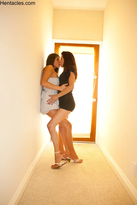 Amateur Lesbians Kiss in Short Dresses – photo 10 of 15