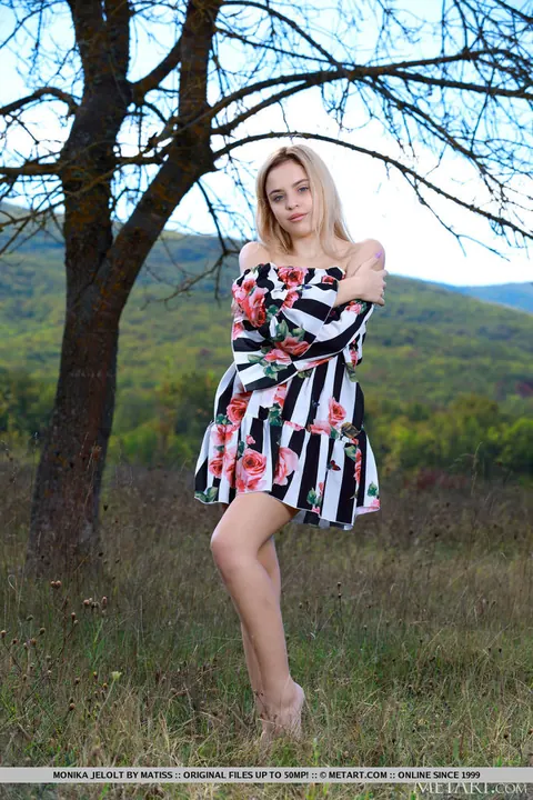 Monika Jelolt: Blonde PAWG Spreads in a Skirt on a Forest Blanket – photo 1 of 18