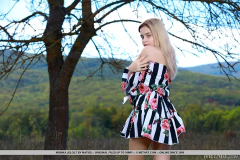Monika Jelolt: Blonde PAWG Spreads in a Skirt on a Forest Blanket – photo 2 of 18