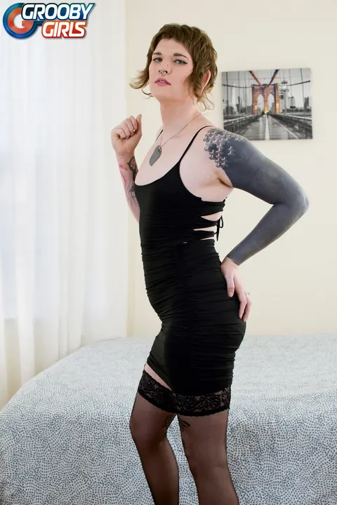 Trans Woman Strokes Her Cock and Works a Dildo Inside Herself – photo 1 of 16