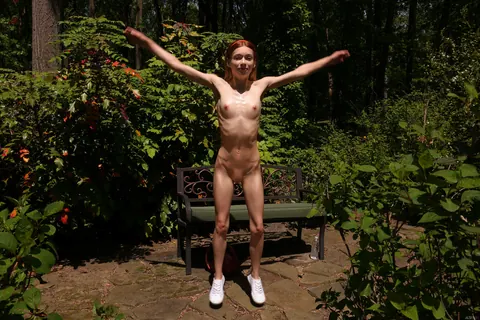 Jessica Marie: Petite Redhead Strips Out of Her Shorts Outdoors – photo 8 of 20