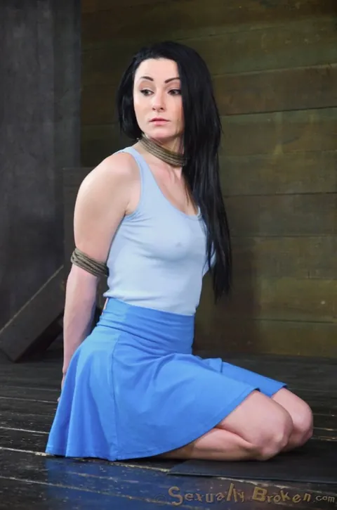 Veruca James: Thick Brunette MILF Bound and Face-Fucked in a Skirt – photo 4 of 16