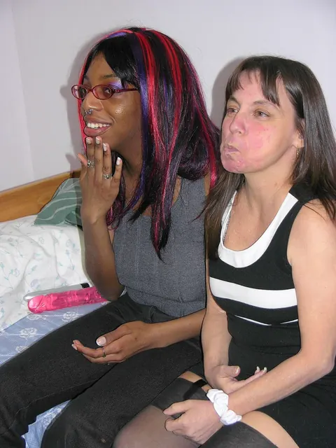 Mature Woman and Ebony Lover Pleasure Each Other with Dildos – photo 2 of 21