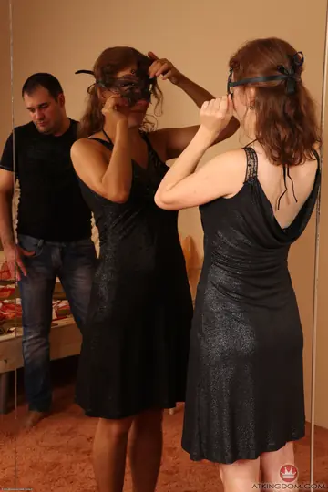 Redhead Russian MILF Rides Him Cowgirl in Lingerie