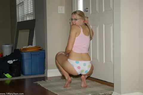 Blonde in Glasses and Panties Spreads Her Big Ass – photo 5 of 12