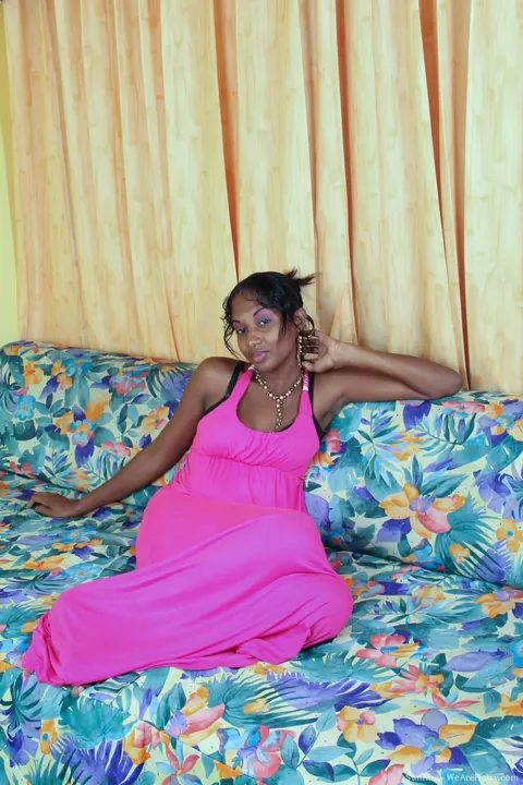 Ebony Woman Pulls Panties Aside to Show Her Hairy Pussy – photo 1 of 21