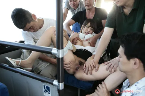Noa Koizumi: Hairy Japanese Brunette in Panties Used by Multiple Men on a Bus – photo 10 of 15