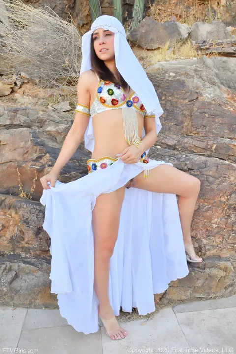 Kylie Rocket: Brunette in a Skirt Spreads Her Pussy in the Forest – photo 10 of 21