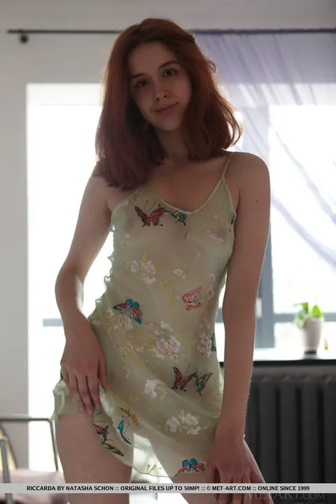 European Redhead Strips Off Her Sheer Dress and Poses Nude – photo 7 of 18