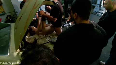 Emma Haize: Slim Redhead MILF Endures Public Bondage and Takes a Facial – photo 6 of 21