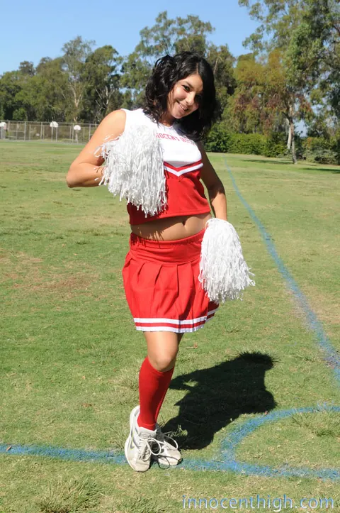 Christina Moure: Brunette Latina Strips Out of Her Uniform Outdoors – photo 18 of 18