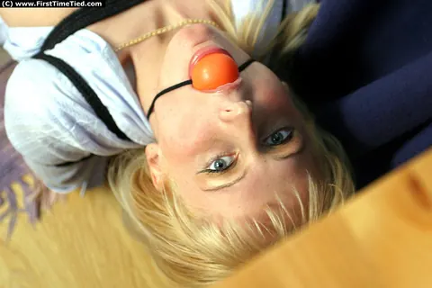 Busty Blonde in Jeans Gets Bound and Ball-Gagged – photo 11 of 12