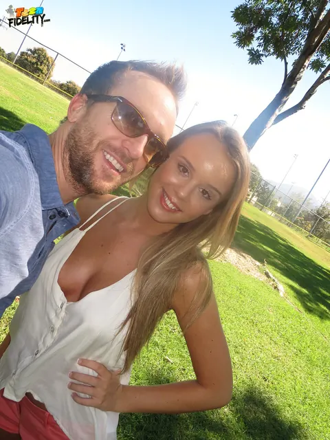 Alexis Adams: Blonde Strips Outdoors Showing Her Natural Tits Before Sex – photo 16 of 16
