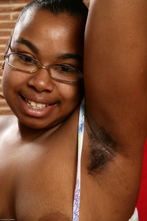 Monica Jimenez: Ebony BBW in Glasses Undresses and Shows Her Hairy Pussy – photo 6 of 20