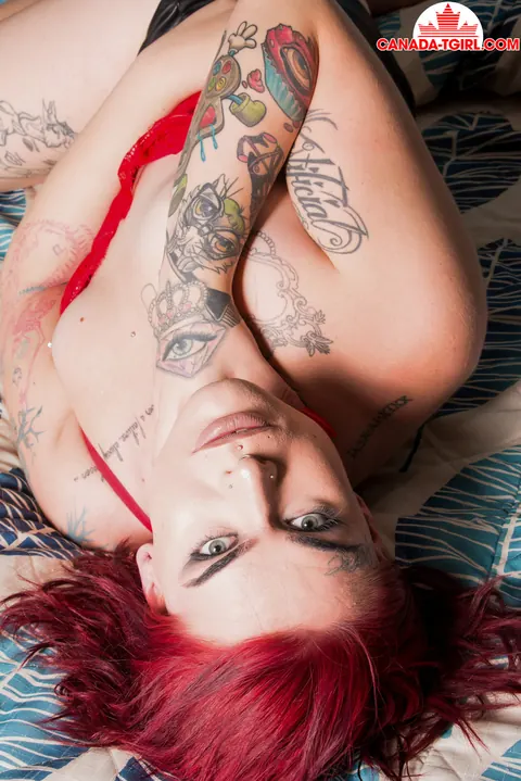 Canadian Trans Woman Strips and Strokes Her Cock – photo 3 of 16
