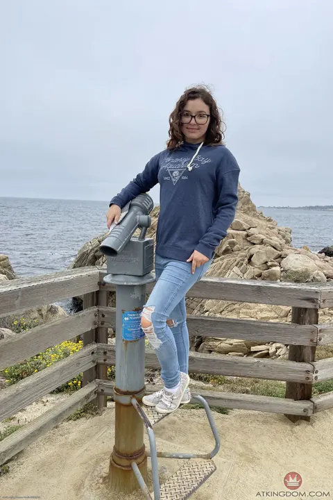 Leana Lovings: Petite Curly Brunette in Glasses Poses on the Beach – photo 5 of 20