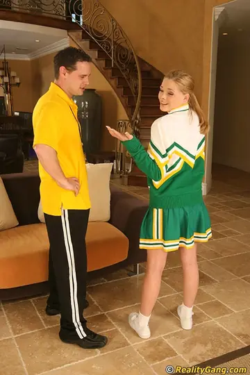 Jessica Doltin – Blonde in a Skirt Gets Shaved Pussy Licked and Rides Until He Cums