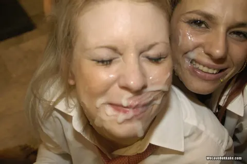 Jade Jones: Blonde and Brunette in Skirts Suck BBC for Facials – photo 18 of 21