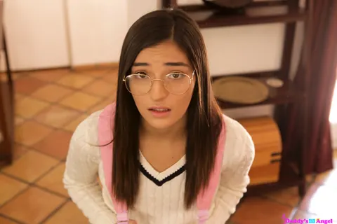 Emily Willis: Slim Latina in Uniform and Glasses Takes Anal in the Bathroom – photo 2 of 16