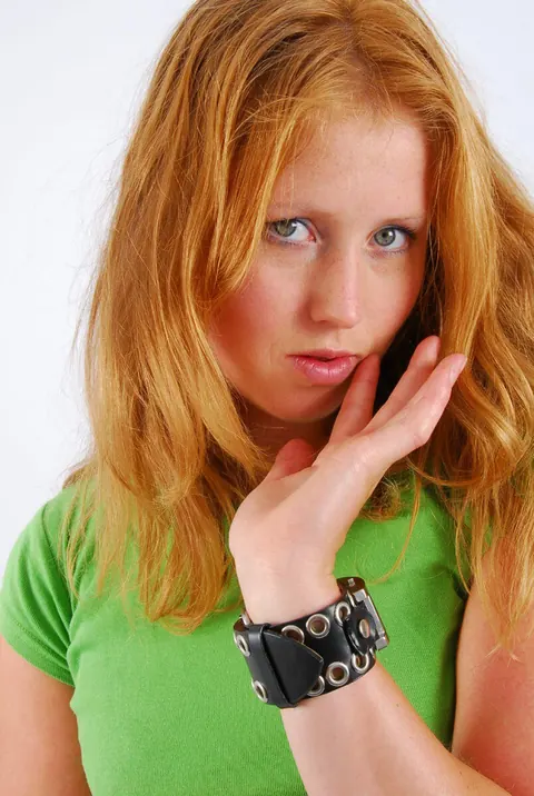 Redhead Poses in a Clothed Session – photo 15 of 16