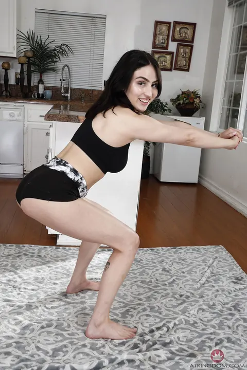 Jade Baker: Petite Brunette with Big Tits Undresses and Poses Nude – photo 2 of 21