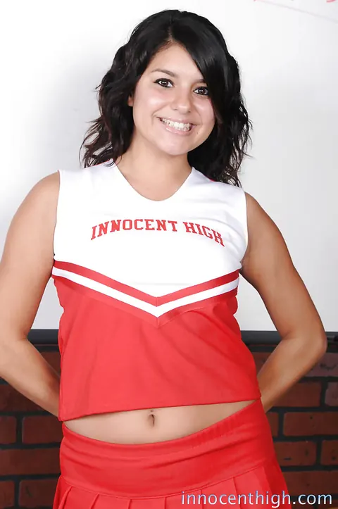 Christina Moure: Slim Latina Undresses Out of Her Red Uniform and Spreads – photo 1 of 16
