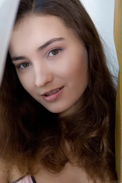 Francine A: Brunette with Natural Tits Displays Hairy Armpits and Pussy – photo 2 of 17