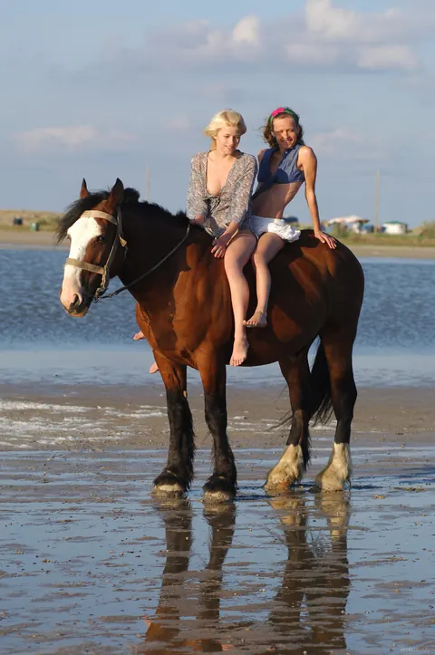 Cute Sunny: Blonde and Redhead Lesbians Finger and Lick Each Other on the Beach – photo 1 of 21