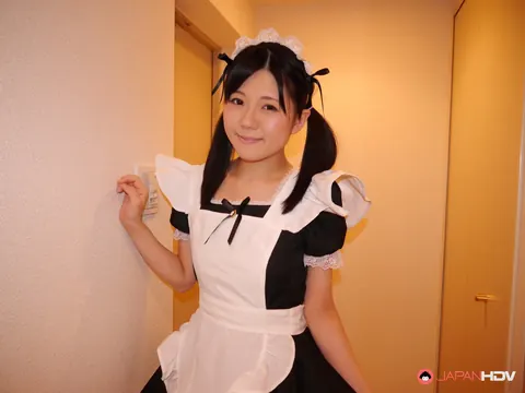 Mai Araki: Japanese Maid in Uniform Flashes Her Shaved Pussy – photo 1 of 15