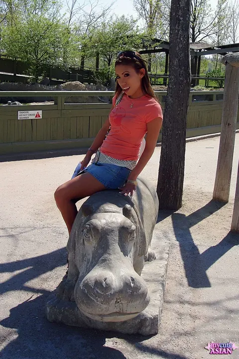 Isis Lee: Thick Asian MILF Flashes Her Panties and Tits Outdoors in a Skirt – photo 7 of 16