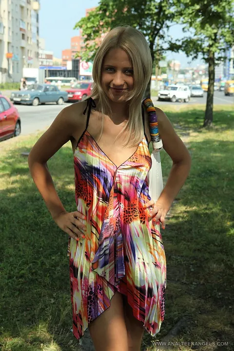 Ellen Lotus: Woman in a Summer Dress Strips Nude Outdoors – photo 5 of 16