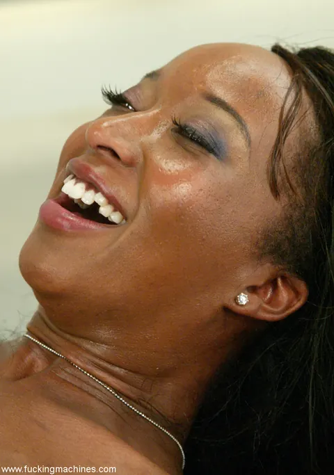 Stacey Cash: Petite Ebony MILF Takes a Dildo Machine in Bondage – photo 6 of 21