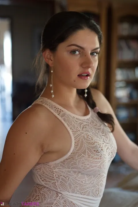 Francesca Dicaprio: Busty Brunette Strips Out of Her Sheer Lingerie Bodysuit – photo 3 of 12