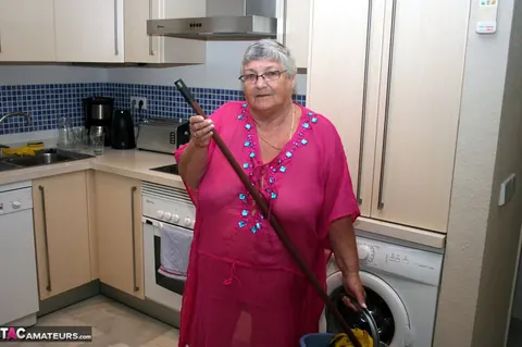 BBW Brunette Poses Nude in the Kitchen – photo 1 of 20