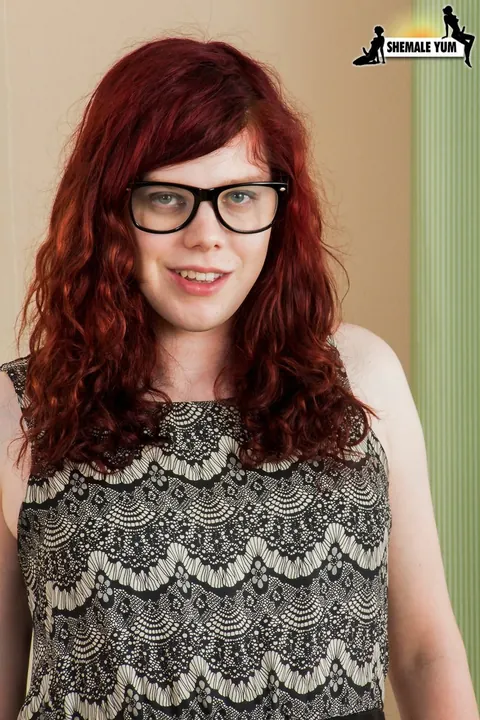 Redhead Trans Woman Strips Nude and Shows Cock and Ass – photo 2 of 16