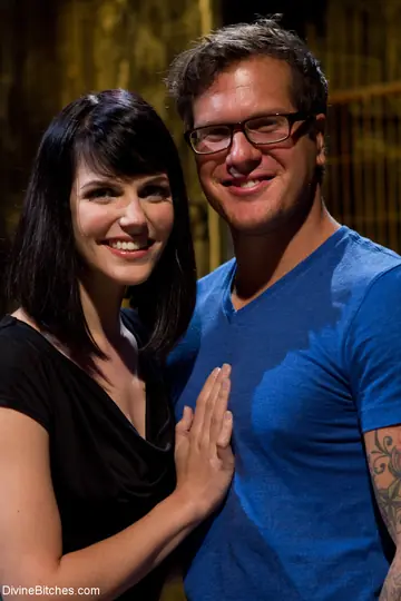 Brunette MILF in Glasses Dominates Chained Man Outdoors