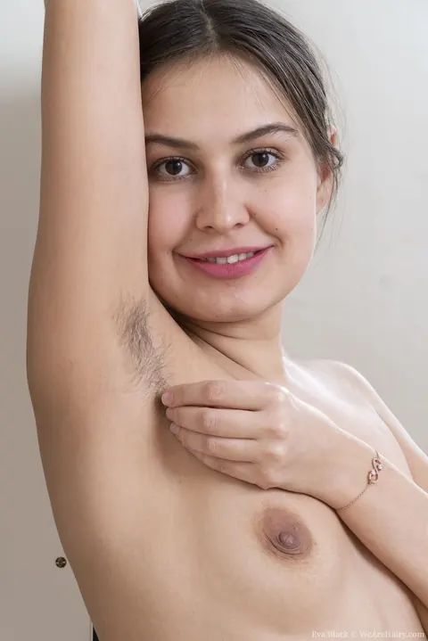 Milly Douche: Brunette MILF Shows Hairy Armpits and Bush in Panties – photo 4 of 16