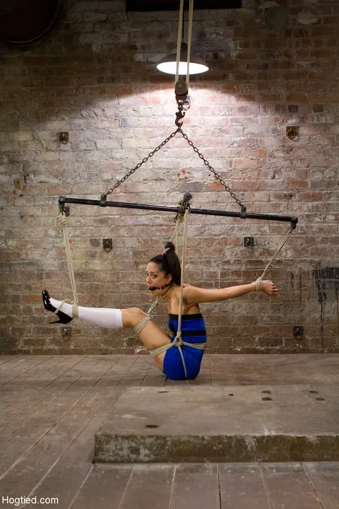Lyla Storm: Brunette Latina in a Skirt and High Heels Gets Hogtied – photo 3 of 21