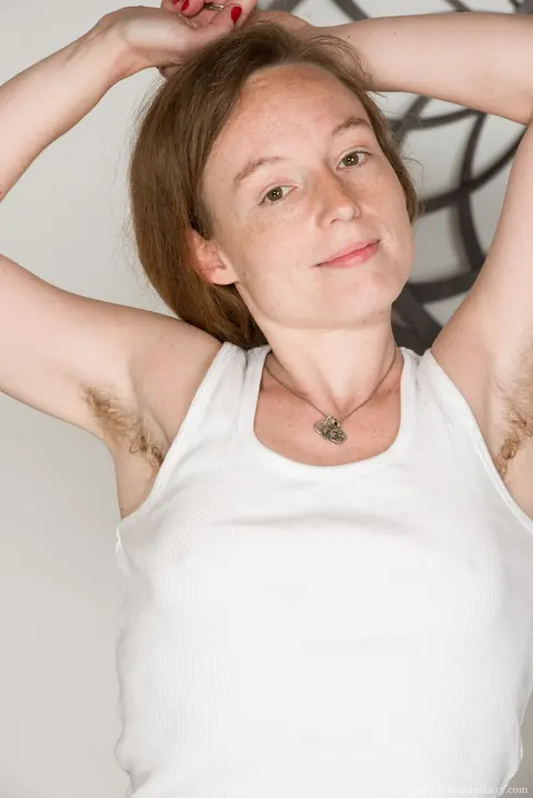 Ana Molly: Pale Redhead MILF Shows Hairy Armpits While Fingering Her Pussy – photo 2 of 17