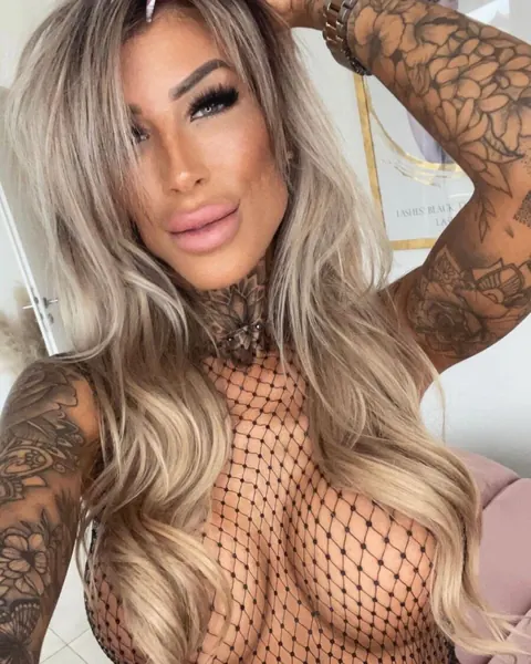 Slim Busty Tattooed Babe Models Lingerie and Stockings – photo 9 of 16