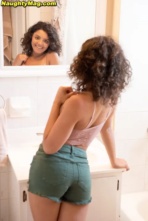 Ella Cruz: Tattooed Latina with Big Tits Flaunts Her Body in the Bathroom – photo 1 of 16