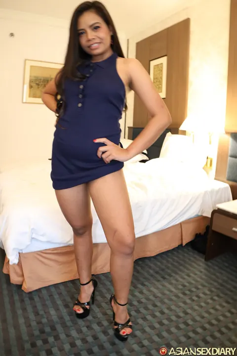 Asian Brunette in Heels Strips Then Takes POV Creampie – photo 5 of 20