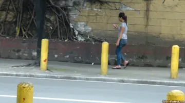 Petite Filipina Brunette Strips Off Her Jeans to Show Her Big Ass and Pussy