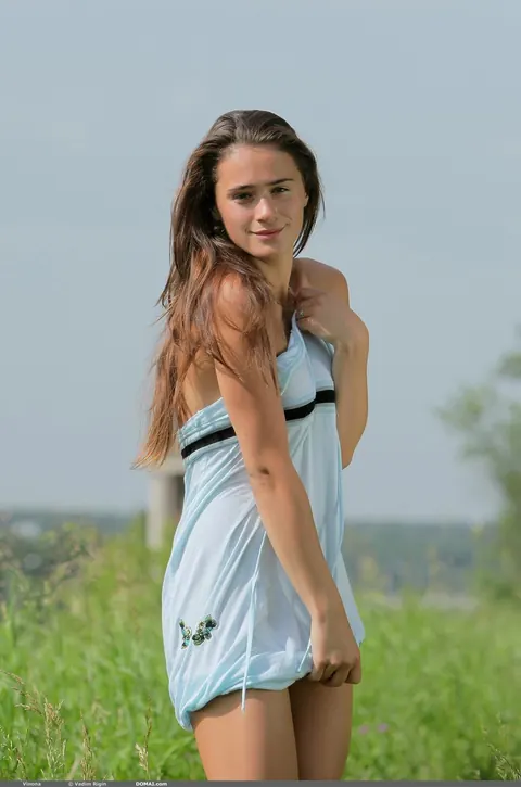 Penelope B Vinona: Brunette Strips Out of Her Dress in the Forest – photo 16 of 20