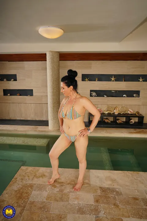 Lucette Nice: Two European MILFs Spread Poolside in Bikinis, Skirts and Panties – photo 16 of 20