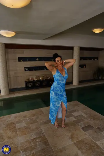 Sofia Siena – Two European MILFs Spread Poolside in Bikinis, Skirts and Panties