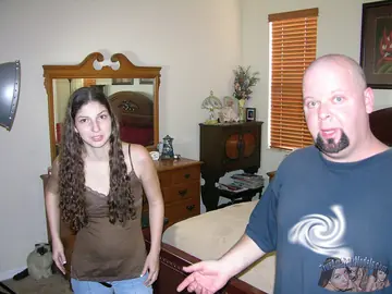 Brunette Gives a Blowjob and Takes a Creampie in the Bedroom