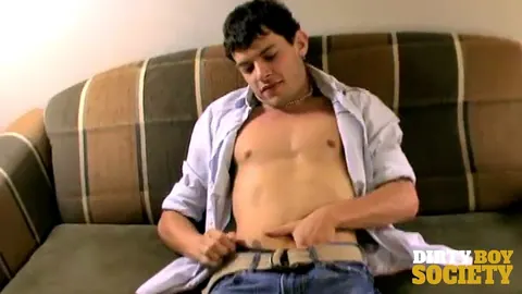 Man Strips Off His Jeans and Fingers His Ass on the Sofa – photo 1 of 21