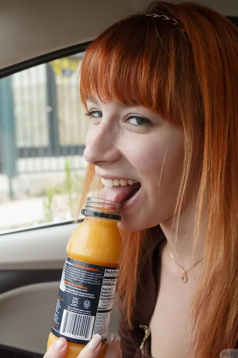 Penelope Lynn: Busty Redhead Flashes Her Natural Tits and Spreads Outdoors – photo 7 of 12